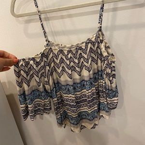 Off the shoulder tribal pattern tank. Swing tank top